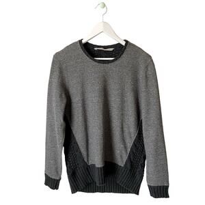 Athleta Gray Cable Knit And Cotton Sweater Size XS